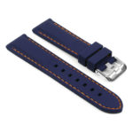 Pu1.5.12 Rubber Strap With Contrast Stitching In Blue With Orang