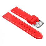 Pu1.6.22 Rubber Strap With Contrast Stitching In Red With White