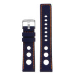 Pu11.5.12 Silicone Rally Strap In Blue W Orange Stitching 3 Apple Watch