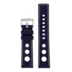 Pu11.5.22 Silicone Rally Strap In Blue W White Stitching 3 Apple Watch