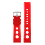 Pu11.6.22 Silicone Rally Strap In Red W White Stitching 3 Apple Watch