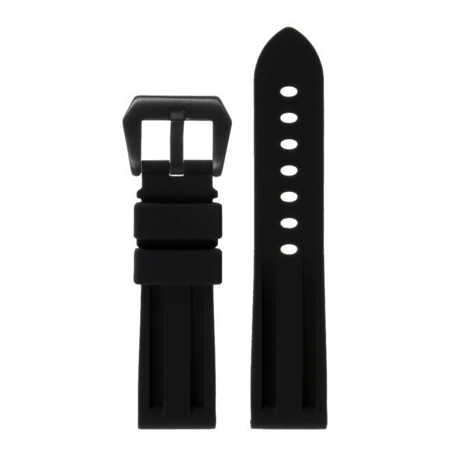 R.pn1.1.mb Silicone Rubber Strap In Blackw Matte Black Buckle 2 Apple Watch
