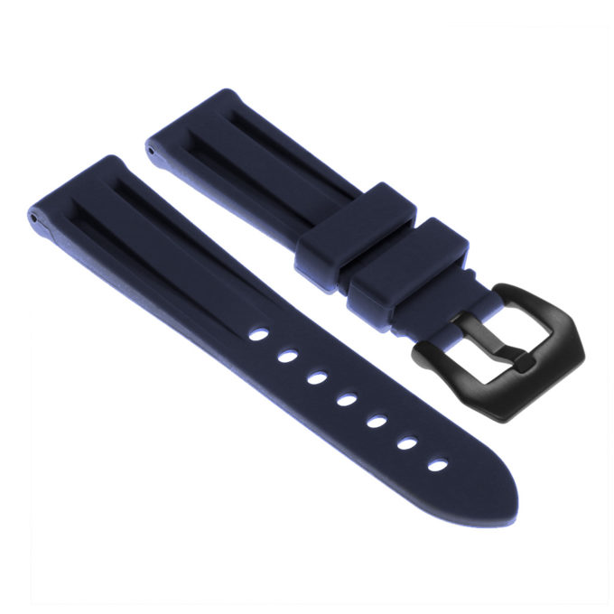 R.pn1.5.mb Silicone Rubber Strap In Blue W Matte Black Buckle Apple Watch