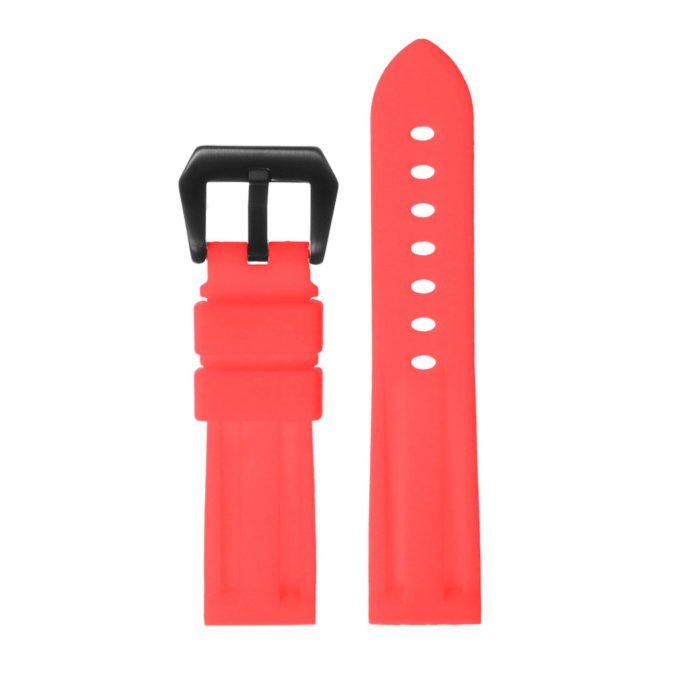 R.pn1.6a.mb Silicone Rubber Strap In Light Red W Matte Black Buckle 2 Apple Watch
