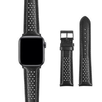 St22.mb Gallery Perforated Rally Strap With Matte Black Buckle Apple Watch