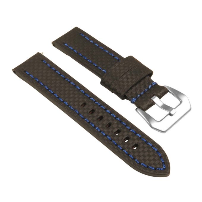St25.1.5 Angle Black & Blue Heavy Duty Carbon Fiber Watch Strap Apple Watch