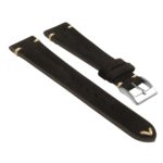 St28.1 Angled Suede Watch Strap In Black Apple Watch
