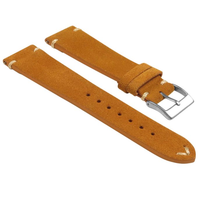 St28.3 Angled Suede Watch Strap In Tan Apple Watch