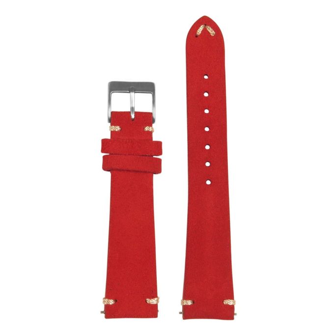 St28.6 Upright Suede Watch Strap In Red Apple Watch