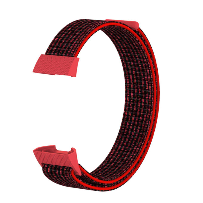 Fb.ny9.6 Main Red StrapsCo Woven Nylon Watch Band Strap For Fitbit Charge 3