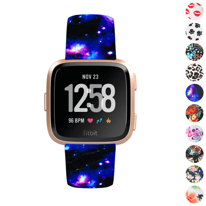 Fb.r39.e Gallery Deep Space StrapsCo Patterned Rubber Watch Band Strap For Fitbit Versa