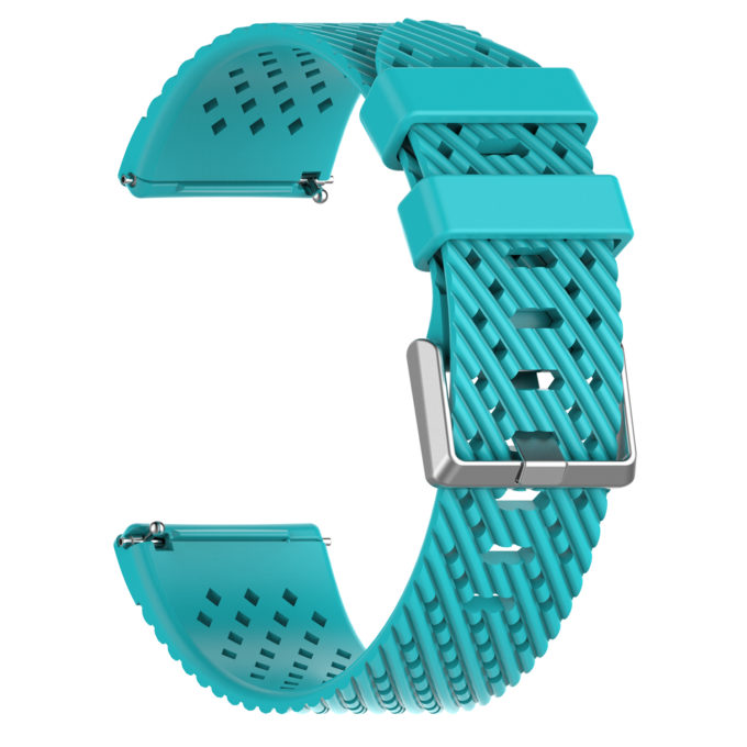 Fb.r44.11 Back Teal StrapsCo Perforated Silicone Rubber Watch Band Strap For Fitbit Versa