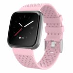 Fb.r44.13 Main Pink StrapsCo Perforated Silicone Rubber Watch Band Strap For Fitbit Versa