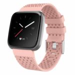 Fb.r44.13a Main Light Pink StrapsCo Perforated Silicone Rubber Watch Band Strap For Fitbit Versa