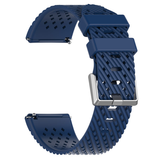 Fb.r44.5 Back Blue StrapsCo Perforated Silicone Rubber Watch Band Strap For Fitbit Versa