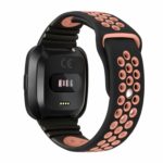 Fb.r47.1.13 Back Black & Pink StrapsCo Perforated Rubber Watch Band Strap For Fitbit Versa