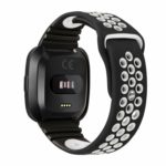 Fb.r47.1.22 Back Black & White StrapsCo Perforated Rubber Watch Band Strap For Fitbit Versa