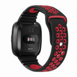 Fb.r47.1.6 Back Black & Red StrapsCo Perforated Rubber Watch Band Strap For Fitbit Versa