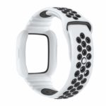 Fb.r47.22.1 Back White & Black StrapsCo Perforated Rubber Watch Band Strap For Fitbit Versa