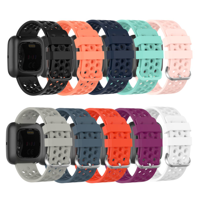 Fb.r49 All Colour StrapsCo Perforated Silicone Rubber Watch Band Strap For Fitbit Versa