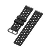 Fb.r49.1 Angle Black StrapsCo Perforated Silicone Rubber Watch Band Strap For Fitbit Versa