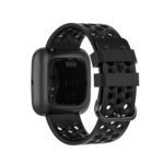 Fb.r49.1 Back Black StrapsCo Perforated Silicone Rubber Watch Band Strap For Fitbit Versa