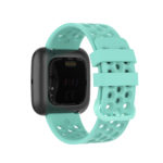 Fb.r49.11 Back Mint Green StrapsCo Perforated Silicone Rubber Watch Band Strap For Fitbit Versa