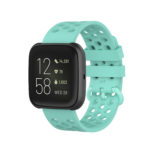 Fb.r49.11 Main Mint Green StrapsCo Perforated Silicone Rubber Watch Band Strap For Fitbit Versa