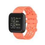 Fb.r49.12 Main Pink Orange StrapsCo Perforated Silicone Rubber Watch Band Strap For Fitbit Versa
