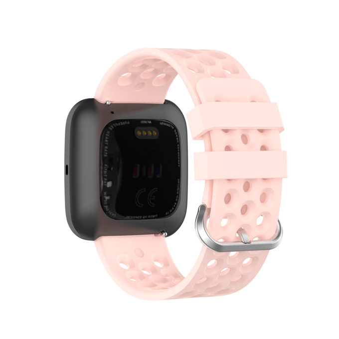 Fb.r49.13 Back Pink StrapsCo Perforated Silicone Rubber Watch Band Strap For Fitbit Versa