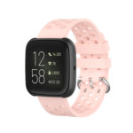 Fb.r49.13 Main Pink StrapsCo Perforated Silicone Rubber Watch Band Strap For Fitbit Versa