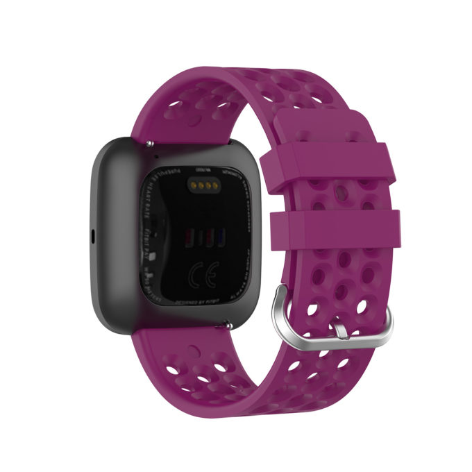 Fb.r49.18 Back Purple StrapsCo Perforated Silicone Rubber Watch Band Strap For Fitbit Versa