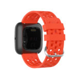 Fb.r49.6 Back Red StrapsCo Perforated Silicone Rubber Watch Band Strap For Fitbit Versa