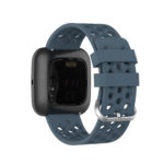 Fb.r49.7a Back Blue Grey StrapsCo Perforated Silicone Rubber Watch Band Strap For Fitbit Versa
