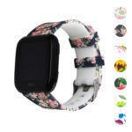 Fb.r51.b Gallery Peonies StrapsCo Silicone Rubber Watch Band Strap With Floral Pattern For Fitbit Versa