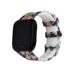 Fb.r51.b Main Peonies StrapsCo Silicone Rubber Watch Band Strap With Floral Pattern For Fitbit Versa