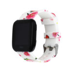 Fb.r51.c Main White Floral StrapsCo Silicone Rubber Watch Band Strap With Floral Pattern For Fitbit Versa
