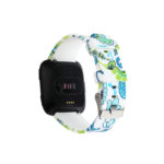 Fb.r51.f Back Blue & Green Floral StrapsCo Silicone Rubber Watch Band Strap With Floral Pattern For Fitbit Versa