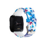 Fb.r51.g Back Blue & Pink Floral StrapsCo Silicone Rubber Watch Band Strap With Floral Pattern For Fitbit Versa