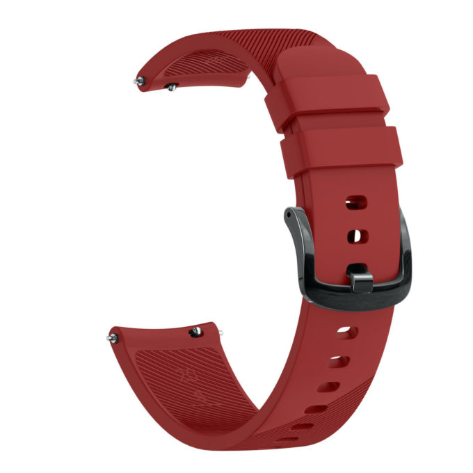 G.r51.6 Back Red StrapsCo Silicone Rubber Watch Band Strap For Garmin Vivomove, Vivoactive & Forerunner
