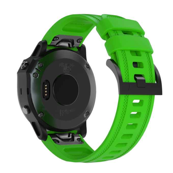 G.r52.11 Back Green StrapsCo QuickFit 20 Silicone Rubber Watch Band Strap For Garmin Fenix 6S