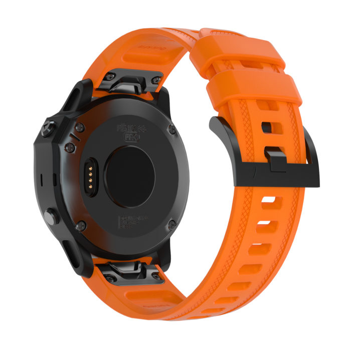 G.r52.12 Back Orange StrapsCo QuickFit 20 Silicone Rubber Watch Band Strap For Garmin Fenix 6S