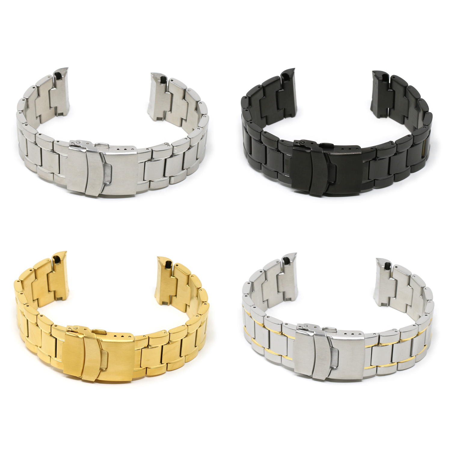 President 22mm (Replacement for Seiko Turtle or other similar models) Solid  End Links Solid Stainless Steel Bracelet
