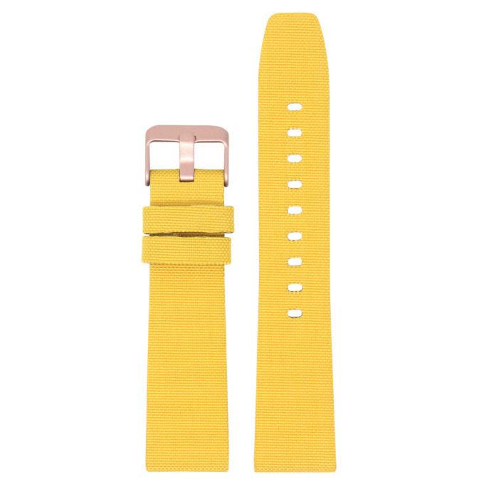 Fb.ny12.10.rg Up Yellow (Rose Gold Buckle) StrapsCo Nylon Watch Band Strap For Fitbit Versa Versa 2 Lite