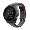 G.l4.2 Main Dark Brown StrapsCo Leather Watch Band Strap For Garmin Forerunner 245 & Vivoactive 3