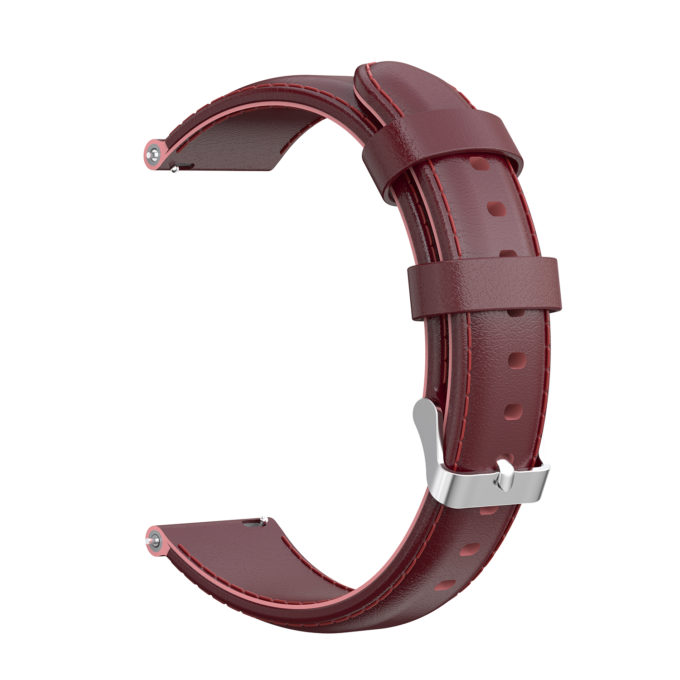 G.l4.4 Back Burgundy StrapsCo Leather Watch Band Strap For Garmin Forerunner 245 & Vivoactive 3