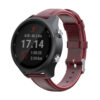 G.l4.4 Main Burgundy StrapsCo Leather Watch Band Strap For Garmin Forerunner 245 & Vivoactive 3