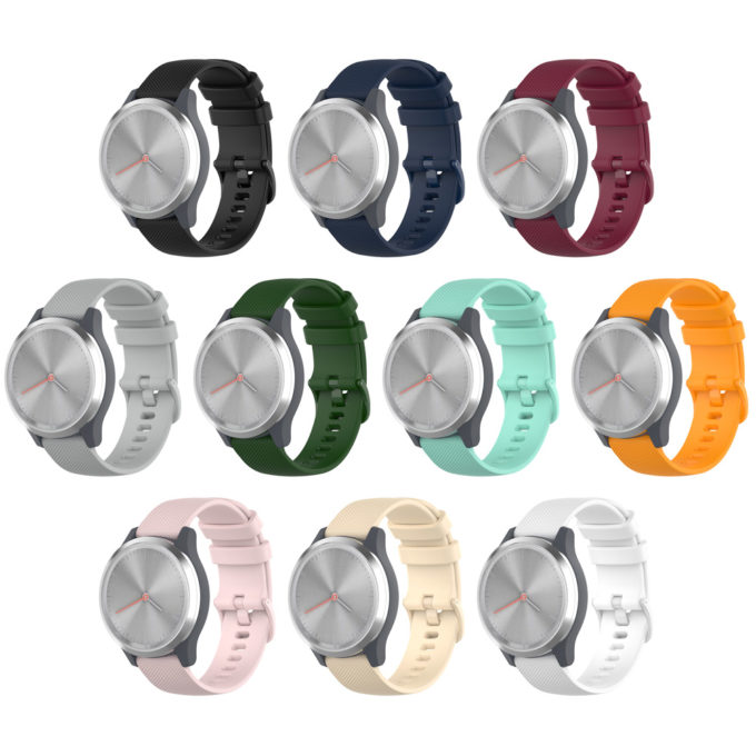 G.r42 All Colors StrapsCo Silicone Rubber Watch Band Strap For Garmin Vivomove 3S & Vivoactive 4S