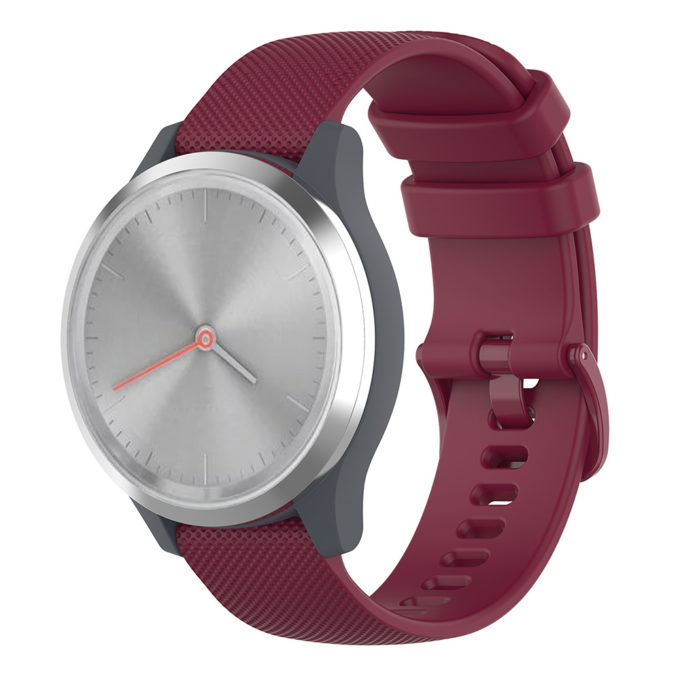 G.r42.6 Main Wine Red StrapsCo Silicone Rubber Watch Band Strap For Garmin Vivomove 3S & Vivoactive 4S