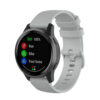 G.r43.7 Main Grey StrapsCo Silicone Rubber Watch Band Strap For Garmin Vivoactive 4